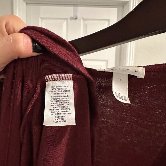 Leith Maroon Tank Ruched Body-Con Sleeveless Dress Size Small EUC - Picture 4 of 4